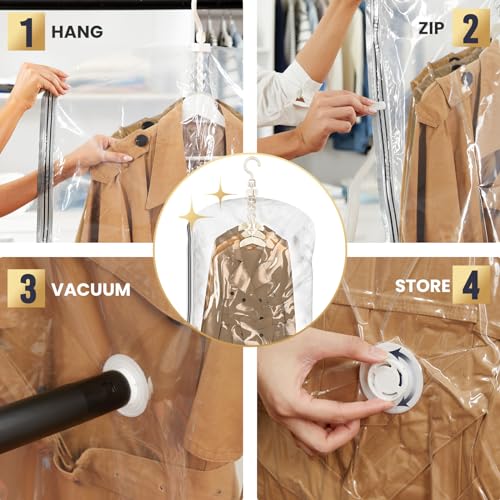 image for TAILI Hanging Vacuum Storage Sealer Bags Space Saver Bag for Clothing,