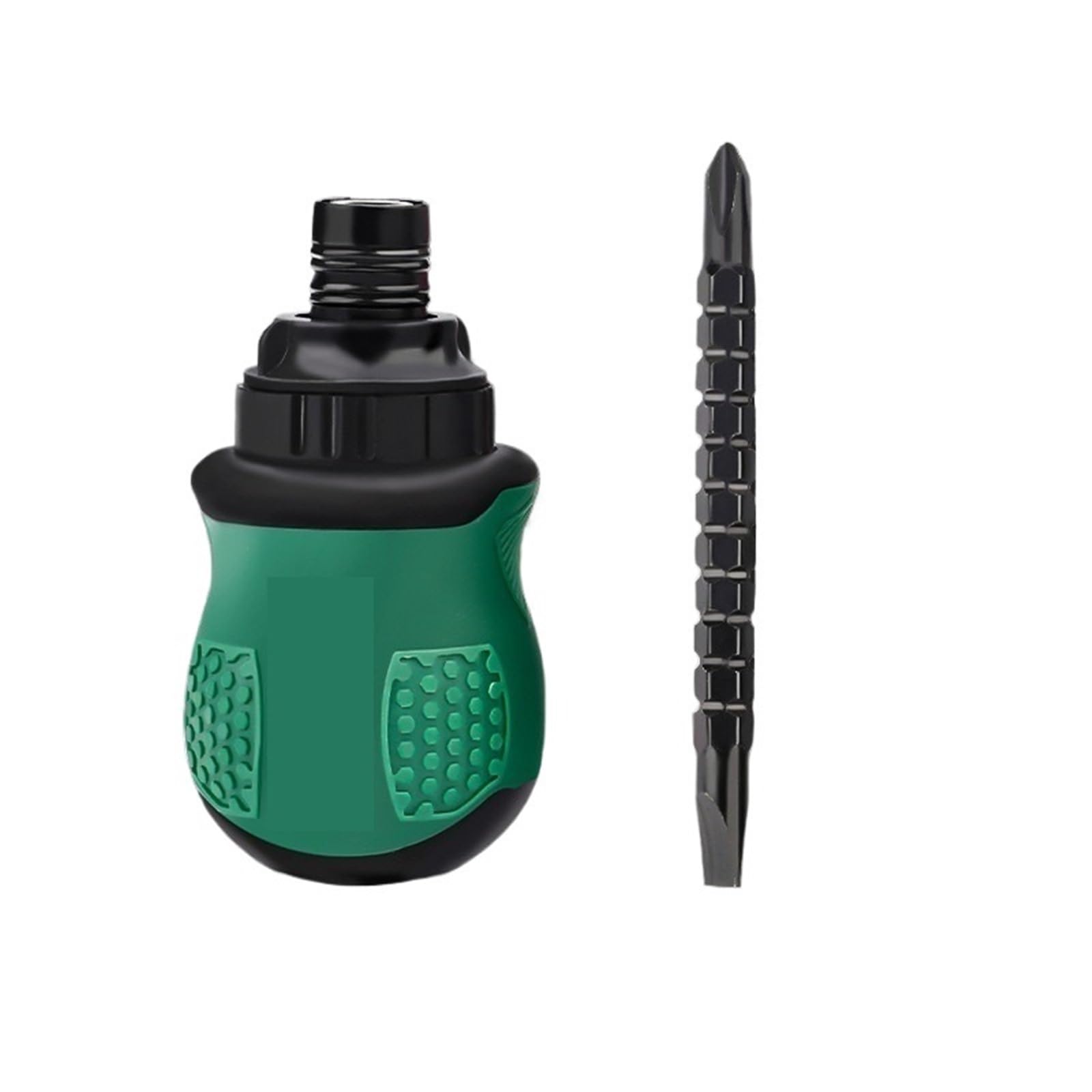 Eretyret Screwdriver Mini Ratchet One Word Sets Manual Magnetic Phillips Slotted Telescopic Double Head Screw Driver Bits Repair Tools Easy To Carry(Screwdriver)