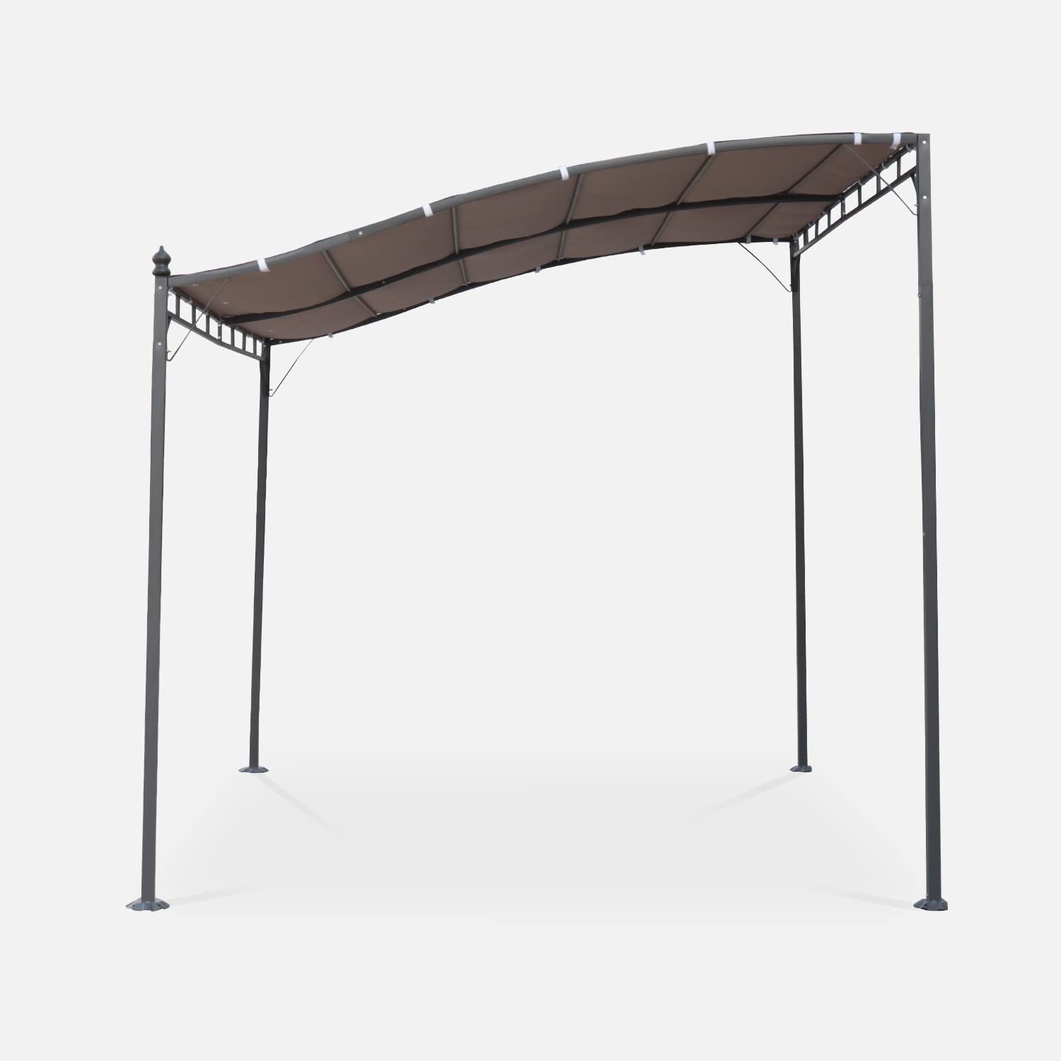 Pergola adossée 3x2.5m Brestum Toile Taupe Murale