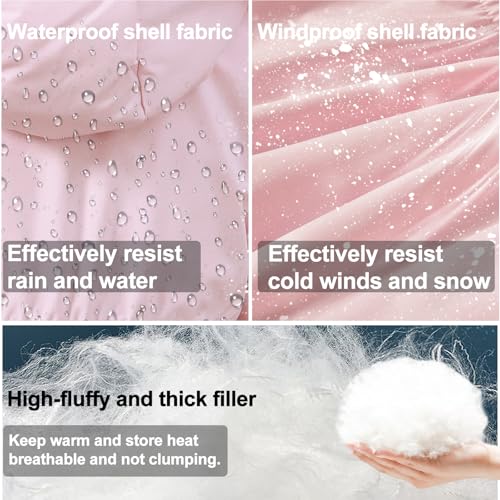 Image of AiWMGL 5-12 Years Girls Winter Coat Long Puffer Jacket Outwear Warm Quilted Coats Parka Kids Removable Hood Fleece Inner