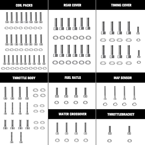 Ptnhz Ls Ls1 Ls6 Stainless Steel Engine Bolt Kit Bolts Gaskets Fasteners Kit Relacement For 98-02 Camaro Firebird 04 Gto #TOP4