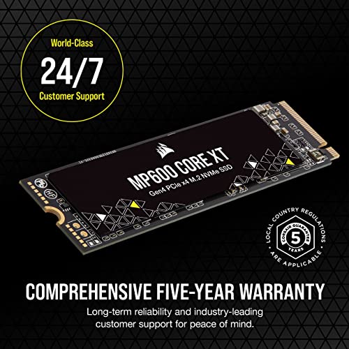 Corsair Mp600 Core Xt 2Tb Pcie Gen4 X4 Nvme M.2 Ssd – High-Density Qlc Nand – M.2 2280 – Directstorage Compatible - Up To 5,000Mb/Sec – Great For Pcie 4.0 Notebooks And Desktops – Black #TOP5