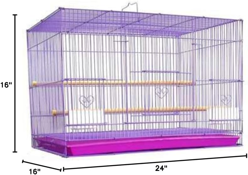 Mcage Aviary Breeding Bird Finch Parakeet Finch Flight Cage 24" x 16" x 16" Lavender