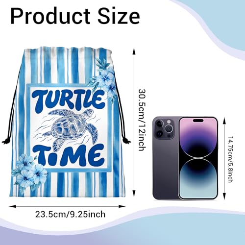Image of Gymnastics Grip Bag Tropical Hibiscus Turtle Drawstring Bag for Gymnasts