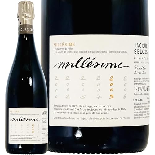 2005 �G�N�X�g�� �u�����b�g �O���� �N���� �~���W�� �W���b�N �Z���X �V�����p�� �h�� �� 750ml Jacques Selosse Extra Brut Millesime Grand Cru