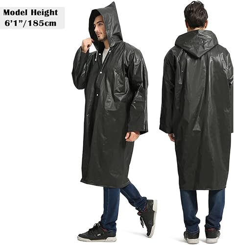 Miniatura 6 de Opret jorongo de lluvia portátil para adulto, impermeable reutilizable con capucha y mangas, duradero, ligero y perfecto para actividades al aire