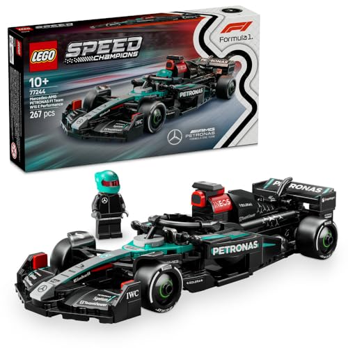 LEGO Speed Champions Mercedes-AMG F1 W15 Race Car Toy with a Collectible Formula 1 Driver Minifigure - Model Kits for 10+ Year Old Boys & Girls or Adult Motorsport Fans 77244