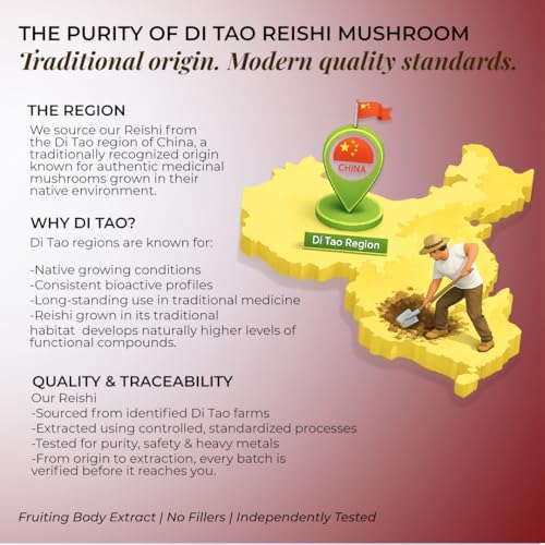 Image of Rooted Actives Reishi Mushroom Extract Powder (90 Veg Caps, 500 Mg) | Heart Health, Stress Relief, Liver Support | USDA Organic | 30% Beta Glucans | Herbal Supplement | Capsule Form