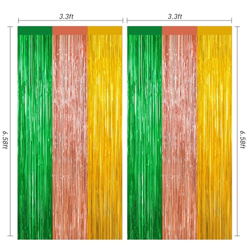Image of GCB 2Pack Blue Red Foil Curtain Backdrop Blue Metallic Tinsel Foil Fringe Curtains Photo Booth Props for Birthday Wedding Engagement Baby Shower Bachelorette Xmas Holiday Celebration Party Decors