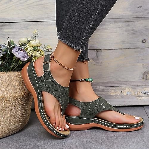 Sandals for Women High Arch Support Flip Flops Wedge Sandals Comfortable Beach Shoes Dressy Summer Casual3