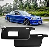2Pcs Driver & Passenger Side Sun Visor Fit for Honda Civic 1996 1997 1998 1999 2000 2001 Interior Sun Shade Replace OE TYT307020005B Black Sunvisor