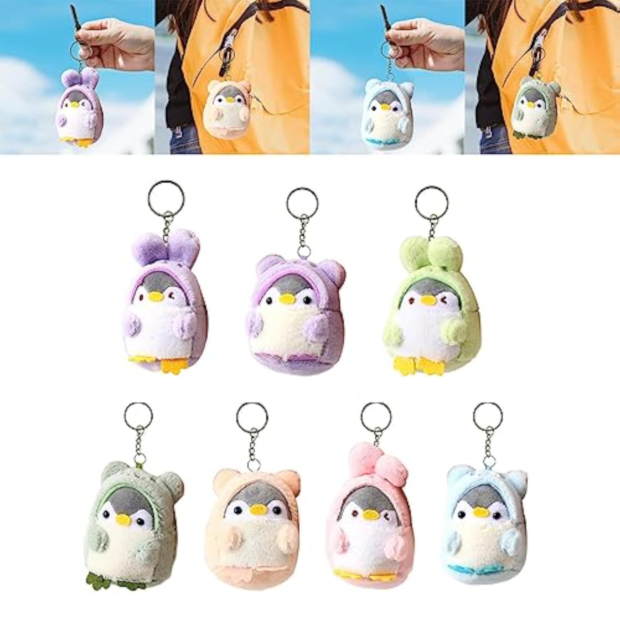 Creative Penguin Doll Keychain Pendant for Car & Home