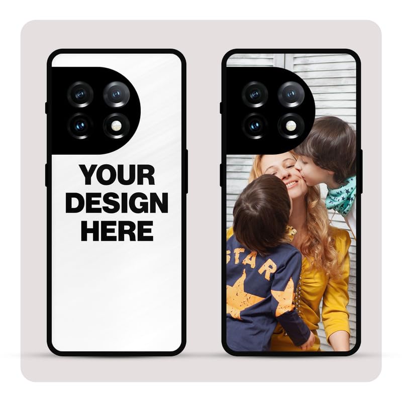 Image of Custom Chics Personalized Back Cover for OnePlus 11 | Custom Case with Name, Photo or Logo | PrintShield Hybrid with Soft TPU Grip & Scratch Protection
