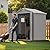 Greesum 6×4FT Plastic Outdoor Storage Shed with Floor, Resin Storaged Sheds with Lockable Double Door, Window & Vents, All-Weather Tool Sheds for Garden, Backyard, Patio, Light Gray