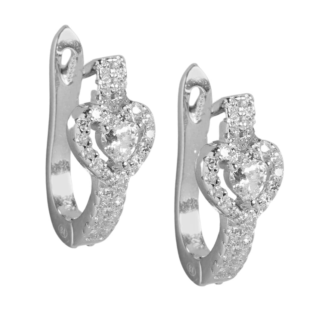 See full amazon price history chart for ZAVYA 925 Sterling Silver Cubic Zirconia Heart Silver Plating Half Hoop Earrings | | Gift for Women and Girls | With Certificate of Authenticity and 925 Hallmark ZAVYA 925 Sterling Silver Cubic Zirconia Heart Silver Plating Half Hoop Earrings | | Gift for Women and Girls | With Certificate of Authenticity and 925 Hallmark (B0BT7HCS2S) Amazon Price History, Amazon Price Tracker