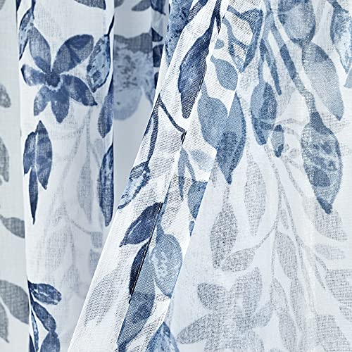 Lush Decor Tanisha Curtains, Sheer Window Panel Set, Floral Vine Print, Beautiful, Modern, Elegant Home Decor, 38" W x 84" L - Image 3