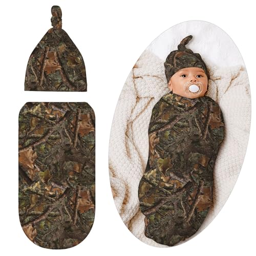 Jarverce Camo Swaddle Blanket Hunting Theme Swaddling for Newborn Baby Unisex Camo Baby Shower Stuff