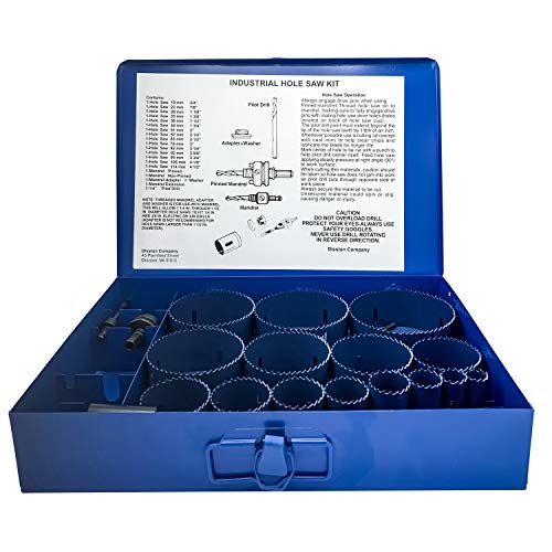 Disston E0103117 Boxed Blu-Mol Bi-Metal Hole Saw Kits, 20-Piece Industrial Kit #TOP1