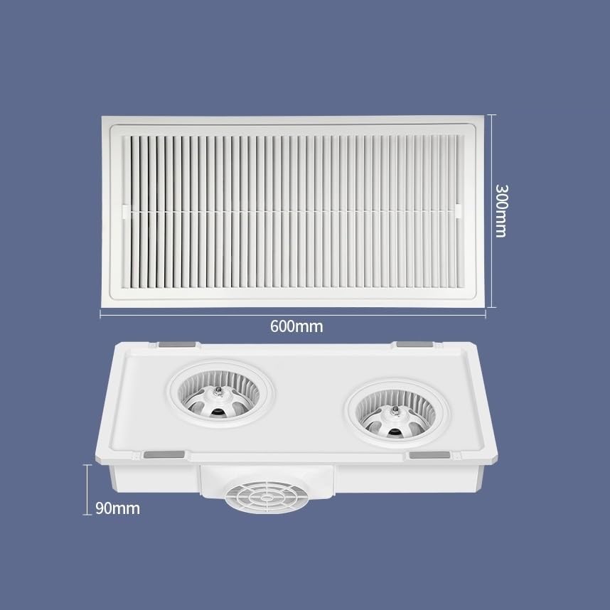 Ventilador de ventilación 30x60 extractor ultra delgado 9cm ventilador de doble motor integrado para techo cocina baño fuerte silencioso baño miniatura 2