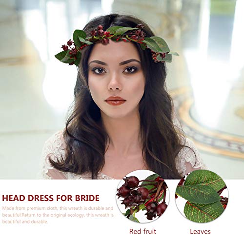 image for Frcolor Christmas Flower Headbands with Artificial Berry Floral Crown 