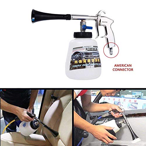 KOBWA Car Cleaning Gun, Car Interior Washing Gun Air Pulse Equipment High Pressure with Cleaning Nozzle Sprayer Foam Bottle Surface Interior Exterior Tornado Tool