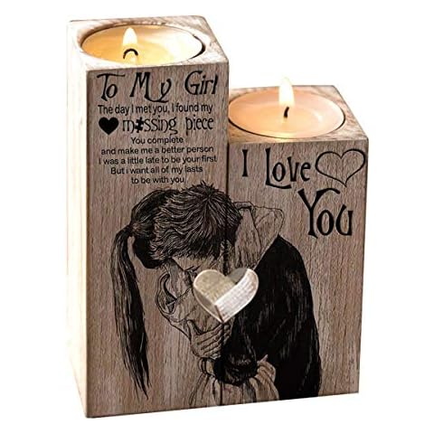 Wooden Heart-Shaped Candle Holder for Lovers Cover