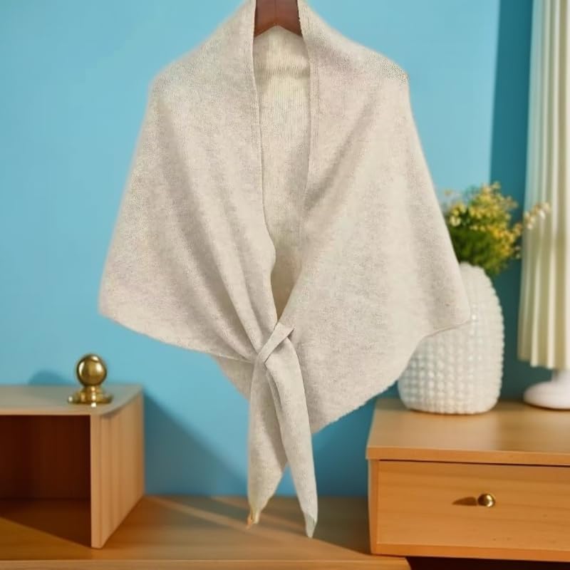 Women’s Cashmere Shawls 2025 | Shawl for Women,Casual Soft Cardigan Shawls and Scarves,Soft Wool Cape with One-Shoulder Design, Winter Triangle Sweater Shawl - Casual Winter Gifts（Beige） - Image 6