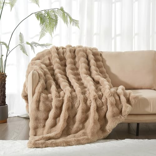 DPNJING Couverture Chaude 220x240 cm Confortable et Moelleuse Plaid Couverture Flanelle for Hiver Polaire Super Douce et Duveteux et Confortable, Plaid Canape, Couvre-Lits (Kaki,220x240cm)