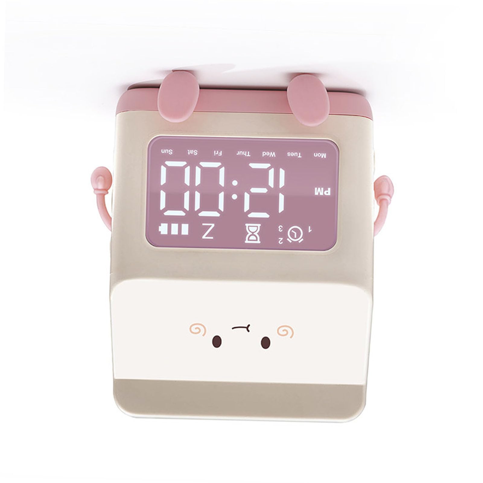 Reloj despertador con caja de leche rosada y temporizador digital niños