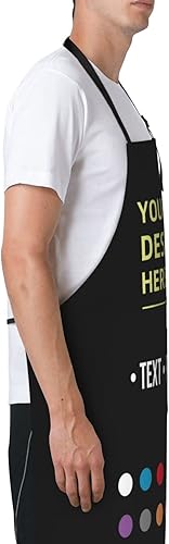 Miniatura 6 de MALIMAHOO Delantales personalizados personalizados para cocinar, hornear, barbacoa, diseño con tu nombre de imagen, logotipo, para mujeres y hombres