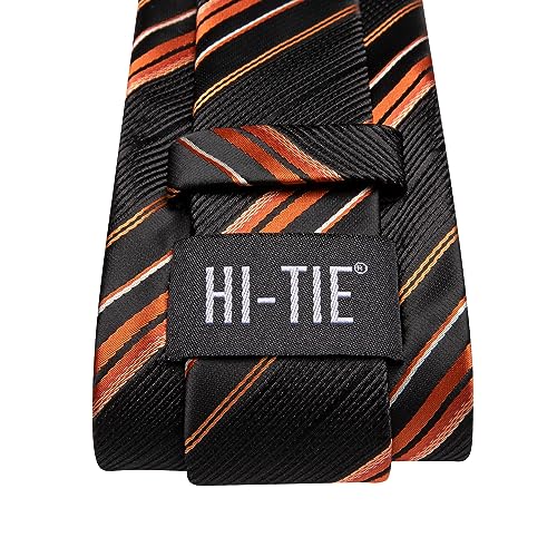 Image of Hi-Tie Men's Silk Ties Formal Woven Classic Necktie Pocket Square Cufflinks Lapel Pin Set Wedding Business