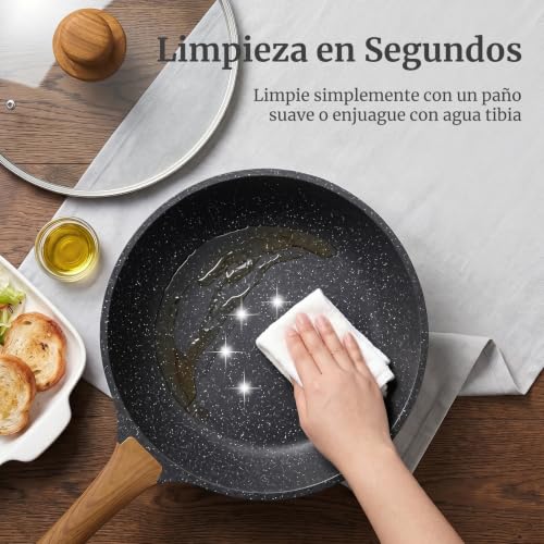 Miniatura 7 de Yashe Sartén Antiadherente 24 Cm, Inducción, Atóxica, Sin Ptfe Ni Pfas