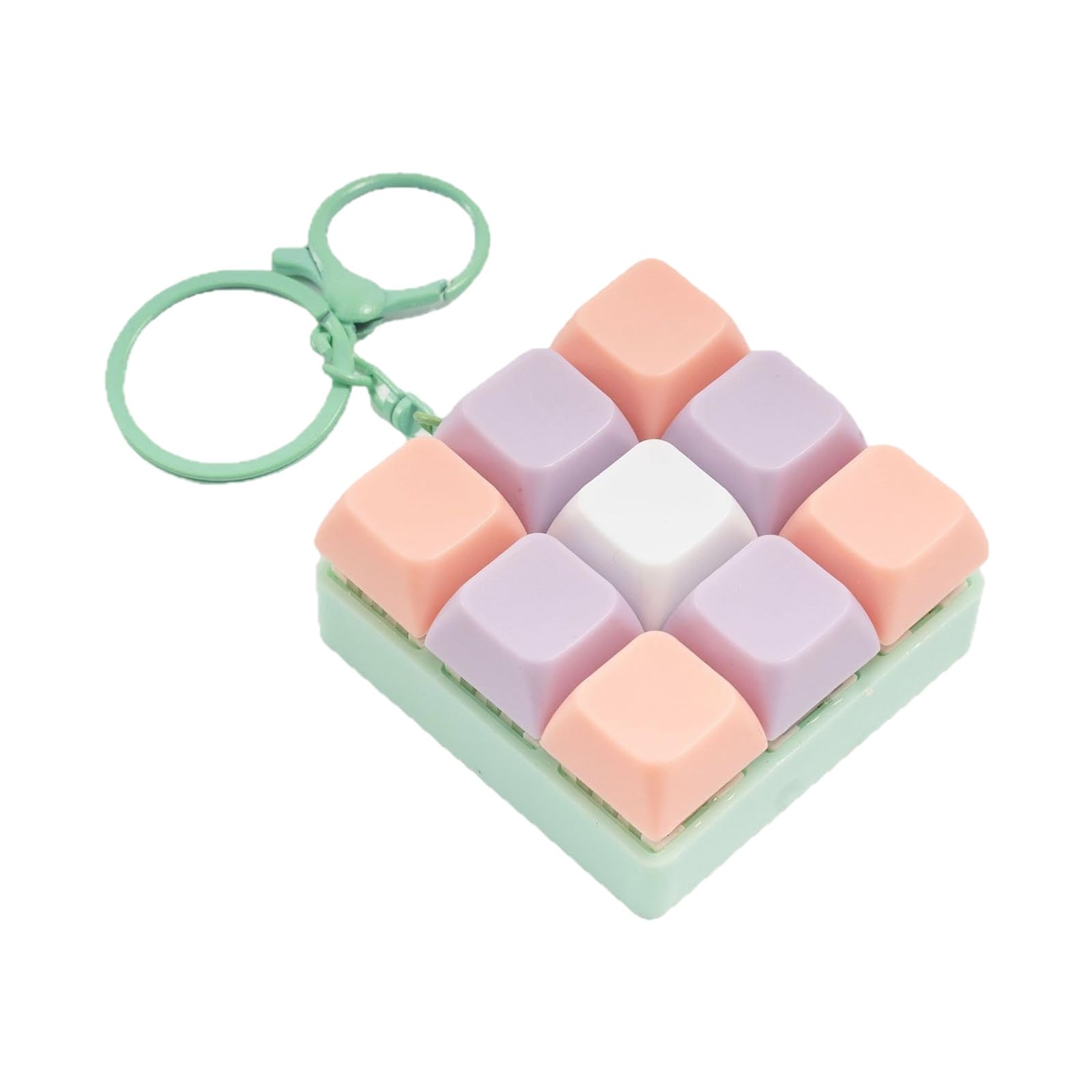 Maxtonser Small Keyboard Keychain Detachable Buttons Clicking Sound Stress Reliever Keycap Keyring for Adults Gifts