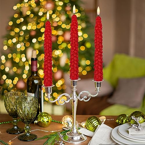 Image of GenSwin Christmas Tree Flameless Taper Candles candlesticks Remote Timer