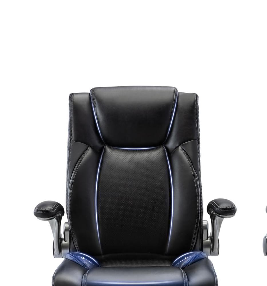 COLAMY Big & Tall Bureaustoel 400 lbs brede zitting - Hoge rug PU lederen Executive Computer bureaustoel voor zware mensen, grote bureaustoel met metalen basis en ergonomische rugsteun - zwart