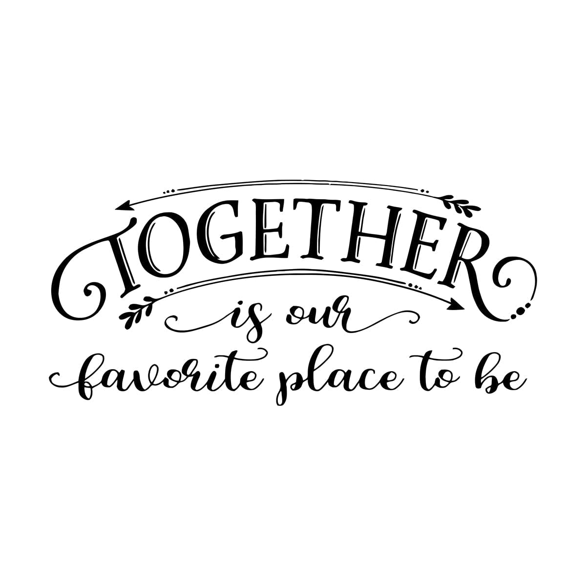 Together is Our Favorite Place to be Bedroom Vinyl Wall Decal Quote Kitchen Wall Sticker Family Quote Living Room Decor Small - 20x42cm