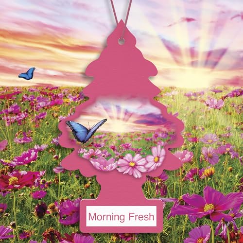 Image of LITTLE TREES Car Air Freshener | Hanging Tree Provides Long Lasting Scent for Auto and Home | 24 Air Fresheners |Morning Fresh