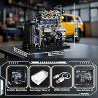 Technik L4 Diesel Motor Bausatz Bausteine Klemmbausteine, Mini Diesel Eigene Modell Set für Erwachsene, Kompatibel mit Lego, STEM Spielzeug Geschenk für Auto Fans und Jungen ab 14 Jahren (1029 Teile) – Ansicht 8