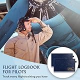 2PCS Pilot Logbook Flight Log Book for Pilots Standard Pilot Log Book Flight Record Book 4.5X8 Inch with 100 Pages Records 48 Flight Airline Logbook for Professional Student Pilots (Blue) - Image 6