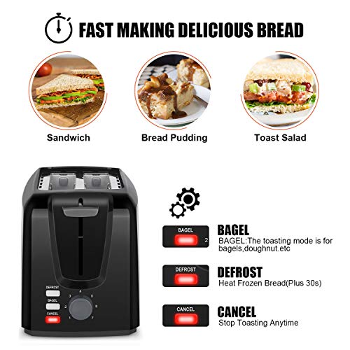 Toaster 2 Slice Stainless Steel Toaster Two Slice Toaster with Removable Crumb Tray Toaster Wide Slot Toasters 2 Slice Best Rated Prime with 7 Bread Shade Settings and Bagel, Defrost, Cancel Function for Bread - Thumbnail 4