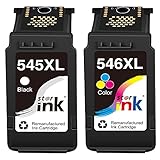 Rendimiento de páginas: aproximadamente 600 páginas por PG-545XL en blanco y negro y 500 páginas por CL-546XL tricolor. Cantidad de tinta: PG-545XL negro 20ML, CL-546XL Tricolor 18ML