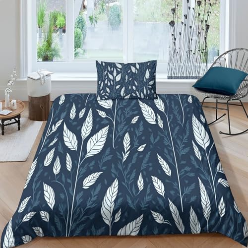 Parure de lit E feuilles d'art housse de couette single 135x200cm 3D