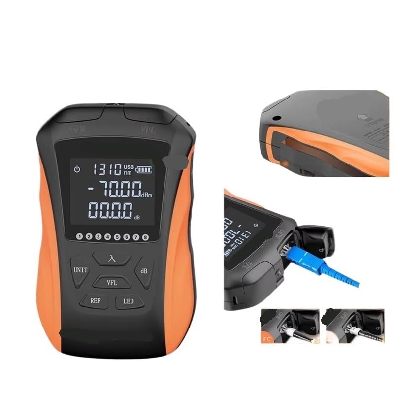 luxmètre à fibre optique, Mini compteur de puissance optique 6 en 1 OPM Y8, testeur câble RJ45, source lumière rouge LED FTTH(-70 10dB 5MW)