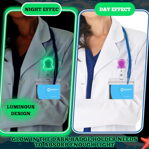 Craftydream DIN-CRAFTYDREAM-0056 6 Pcs Sea Animals Retractable Badge Reel Luminous Nurse Id Badge Holder Retractable Clip Glow In The Dark Cute Decorative Reel Id Clip Retractable thumb #5