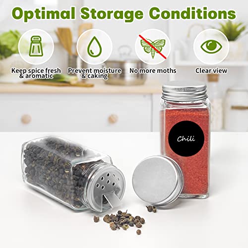 Gewürzgläser Withosent eckig 24er Set 120ml aus Glas
