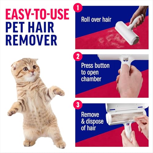 Groomora Pet Hair Remover Roller - Reusable Lint Roller for Dog & Cat Hair on Furniture, Couch, Carpet, Clothing - Eco-Friendly Portable Fur Remover Tool - Manual Operation - Plastic - White by Groomora - Image 8