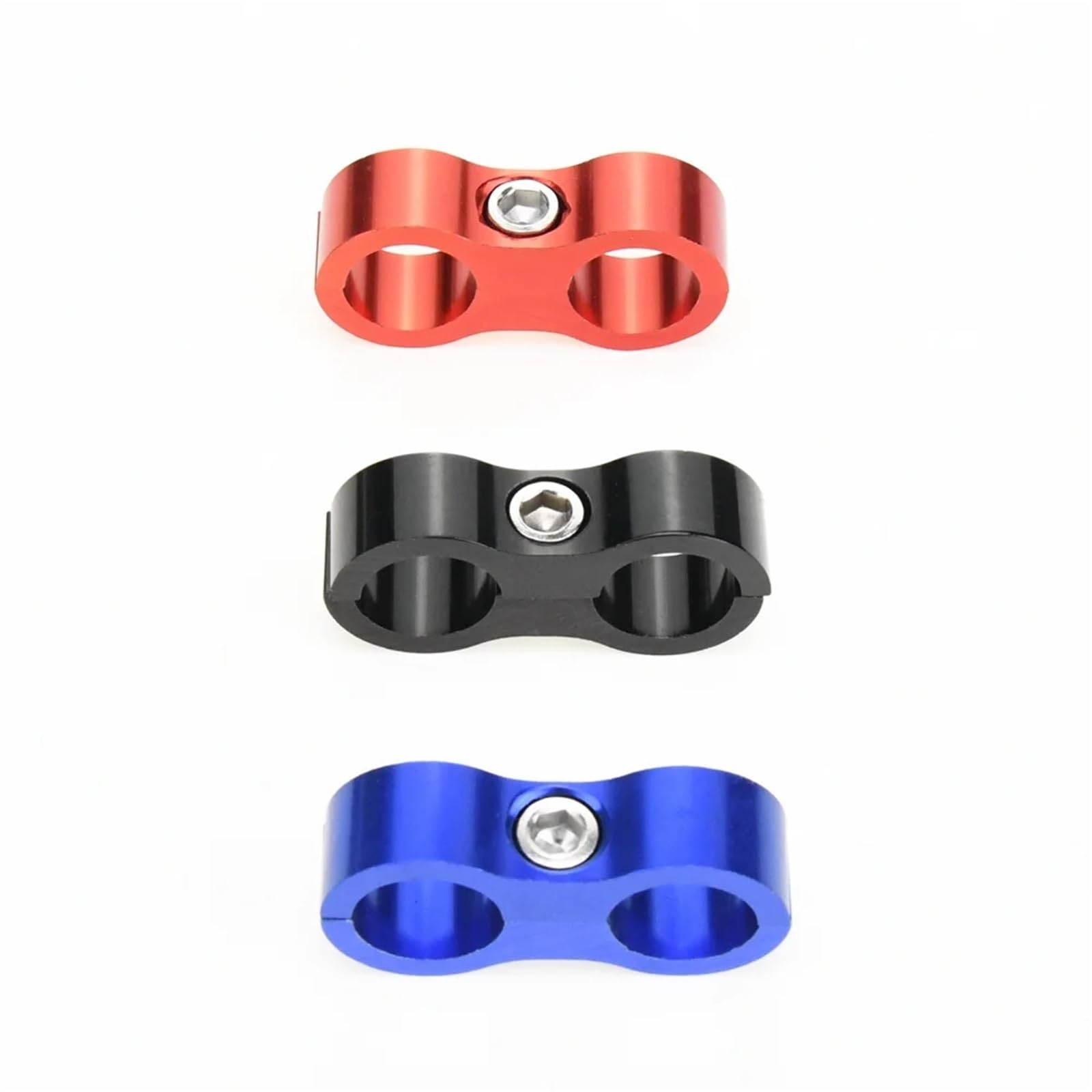 Fascette stringitubo, 6 morsetti universali per tubi flessibili AN4 AN6 AN8 AN10 adattatore in alluminio per olio, acqua, carburante intrecciato estremità della linea (argento, AN10)