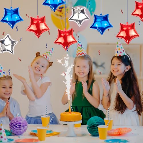 AxiyanX 30pcs Red White And Blue Balloons,18 inch Foil Star Balloons，4th of July Balloon for Independence Day Patriotic Party Memorial Day Birthday Decorations (5-pointed star balloons) by AxiyanX - Used condition - Image 7