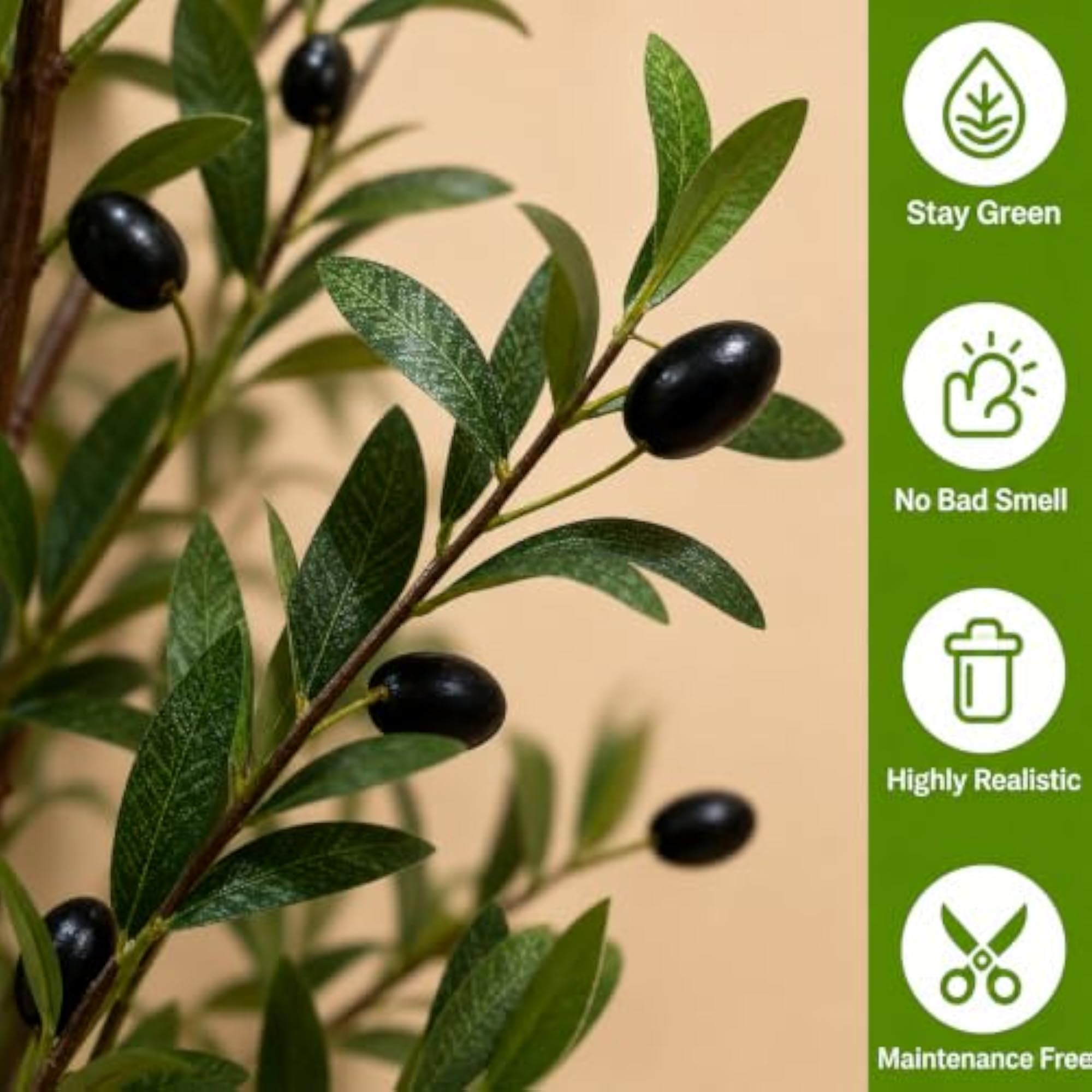 6FT Artificial Olive Tree Indoor Plant, Realistic Faux Decor