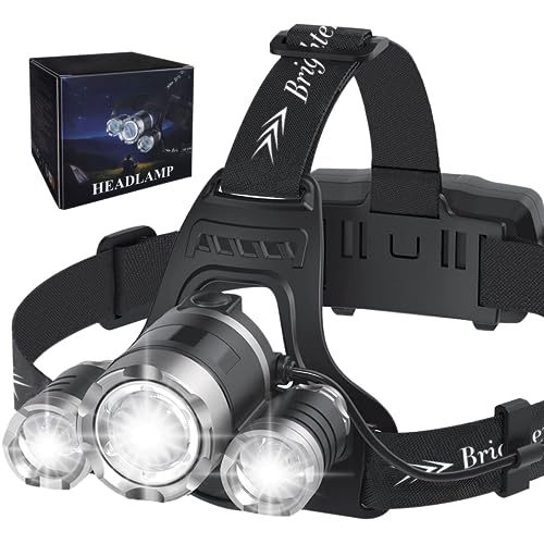 Headlamp Headlight,Climbing Headlamp,Head Lamps Led Rechargeable,3000 Lumen Super Bright USB Headlight with Red Tail light, Fishing Hunting Climbing Hiking jogging Reading HeadLamps for Adults